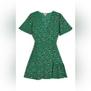 Topshop Green Floral Dress - Size 4